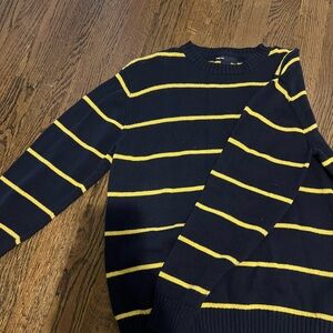 Gap Kids XL boys sweater.  Navy blue with yellow stripes